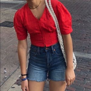 Madewell high waisted denim shorts